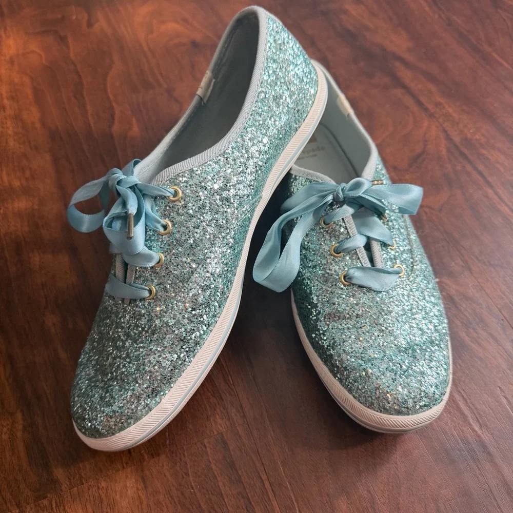Keds × Kate Spade New York Champion Glitter Sneaker In Blue - Picture 2 of 8